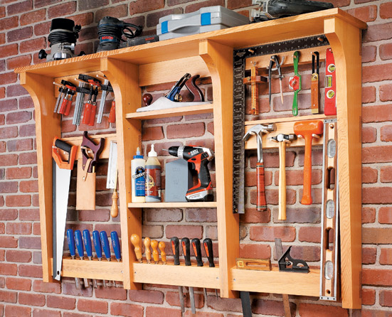 Wall-Mounted Tool Rack Woodworking Project Woodsmith Plans